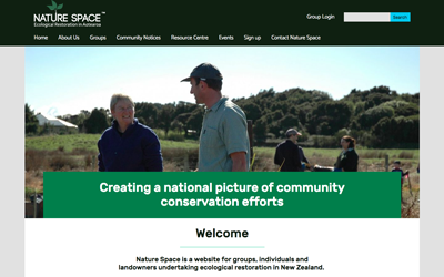 A website design with photography of volunteers