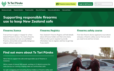 A screenshot of the homepage of the Te Tari Pūreke website